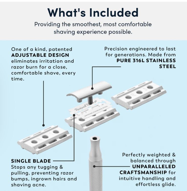 Rockwell 6S - Adjustable Stainless Steel Safety Razor