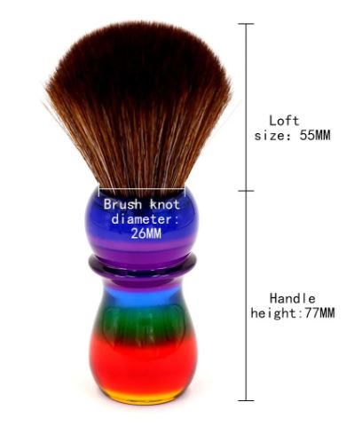 Yaqi Rainbow Brown Synthetic Shaving Brush